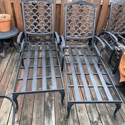 Collection Of Metal Patio Lounge Chairs