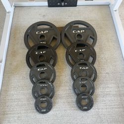 Cap Olympic Barbell Grip Weight Plates $185  