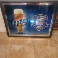 Large Miller Lite Beer Los Angeles LA Dodgers 50th Anniversary Bar Sign 