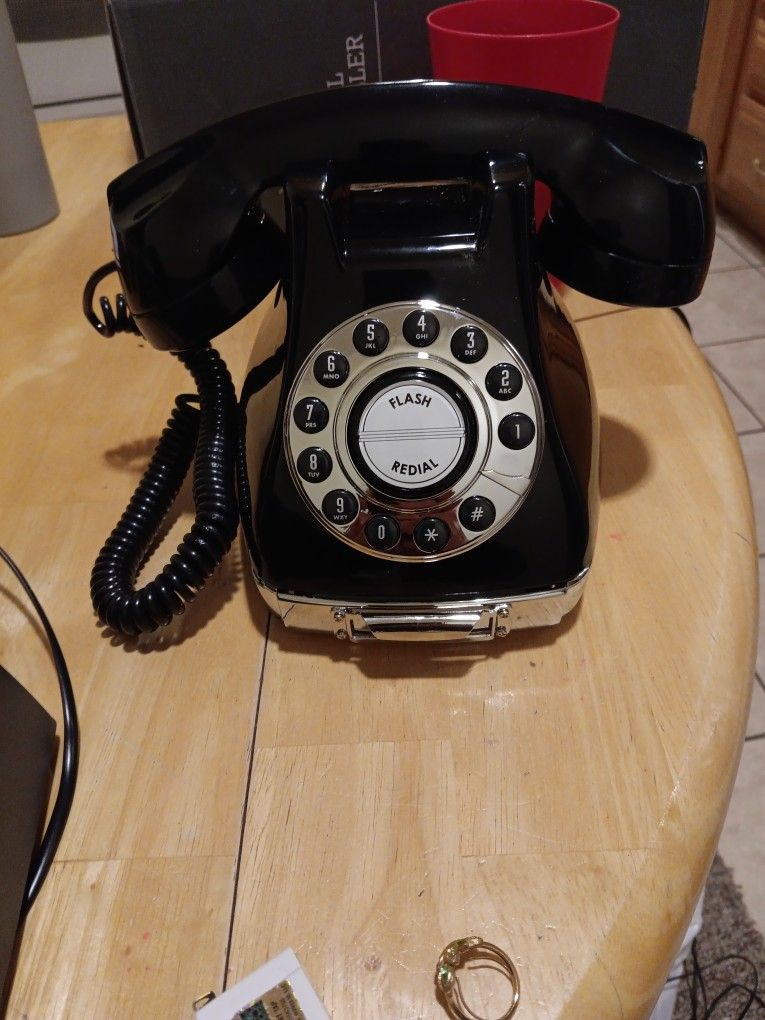Vintage Push Button Dial Phone With Memo Draw