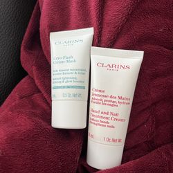 Clarins Paris Hand & Nail Treatment Cream + Facial Mask Bundle