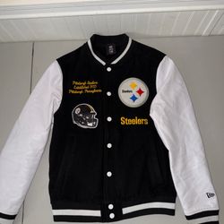 pittsburgh steelers Varisity Jacket Wool/Leather Full Snap Small
