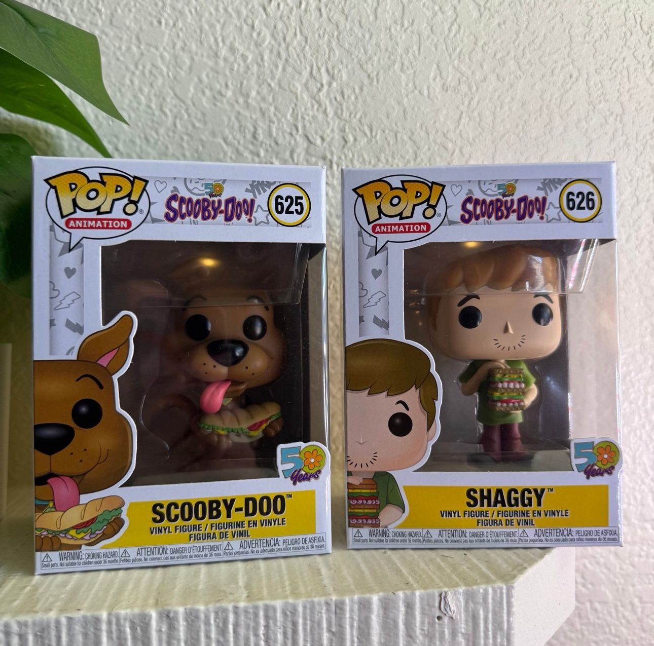 Funko Pop! Vinyl: Scooby-Doo Shaggy #626 & Scooby #625 50th anniversary Set