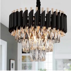 🚨 LUXURY BLACK & GOLD CRYSTAL CHANDELIER – ONLY $85! SAVE BIG! ✨💎