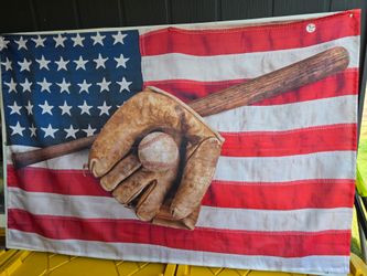 Flag American baseball theme.