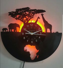 AFRICA VINYL RECORD LED WALL CLOCK