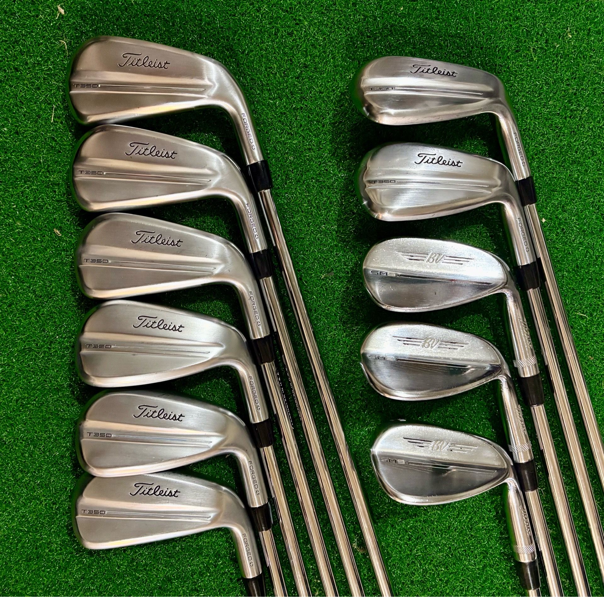 Titleist T350 Custom Irons Set (4-GW) + Vokey SM9 Wedge Set (52/56/60) - 11 Clubs