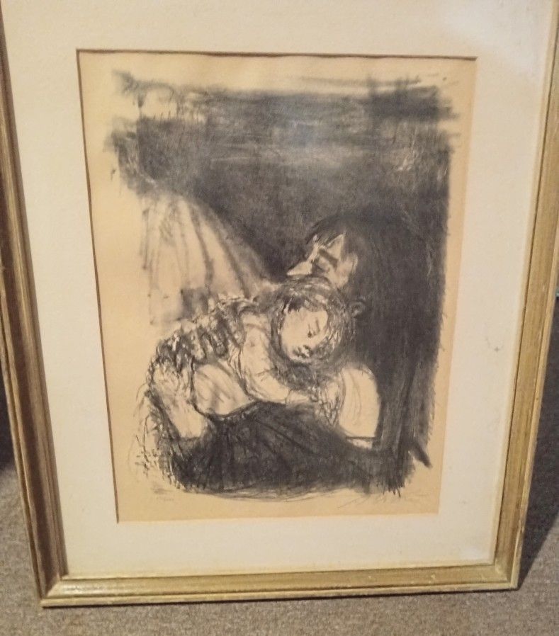 VTG 1970 Signed/Numbered Alexander Dobkin Lithograph "Lullaby"