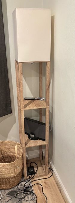 Floor Lamp with Built-In Shelves