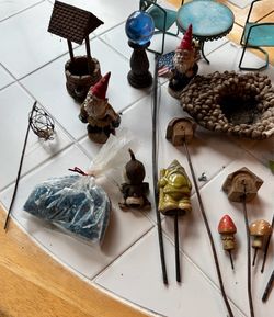 Miniature garden gnomes etc