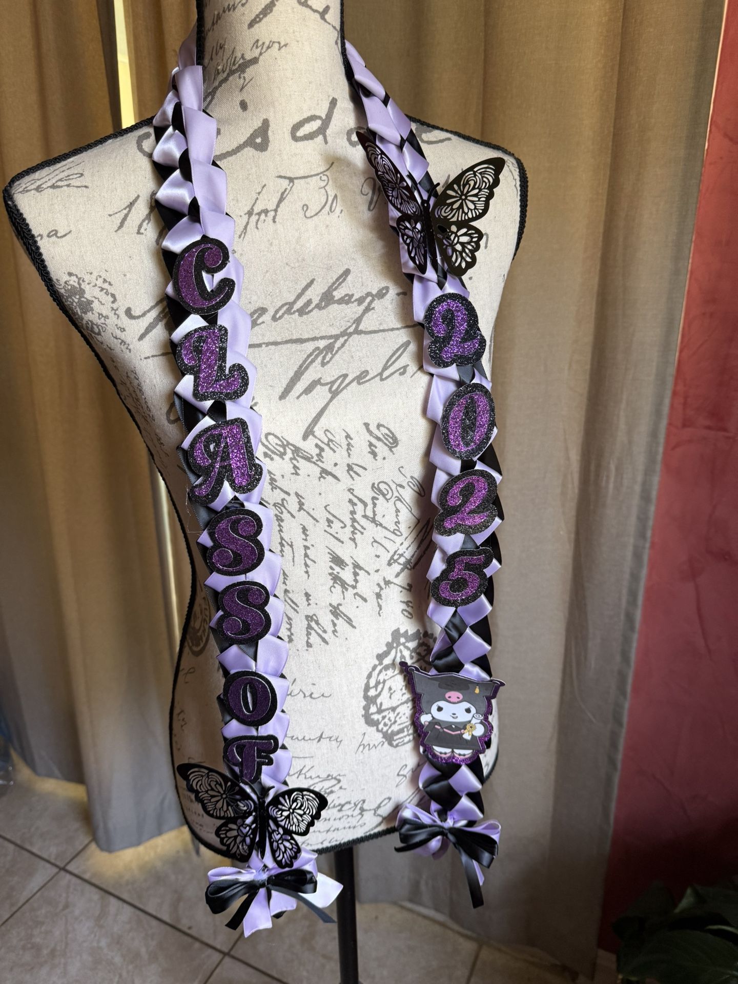 Purple And Black Kuromi 2025 Graduation Lei