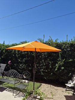 7.5" FT Market Umbrella Patio Color: Orange Base Not Included 