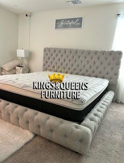 King bed frame with mattress