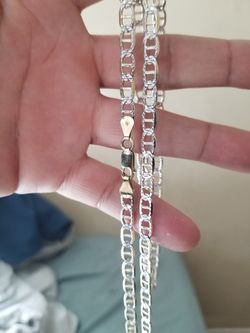 Real 925 silver diamond cutt gucci mariner 14k gold plating