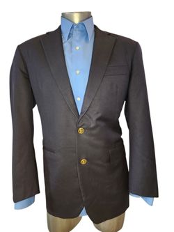 DESIGNER BROOKS BROTHERS GOLDEN FLEECE NAVY BLUE WOOL BLAZER MEN SIZE US 40 R