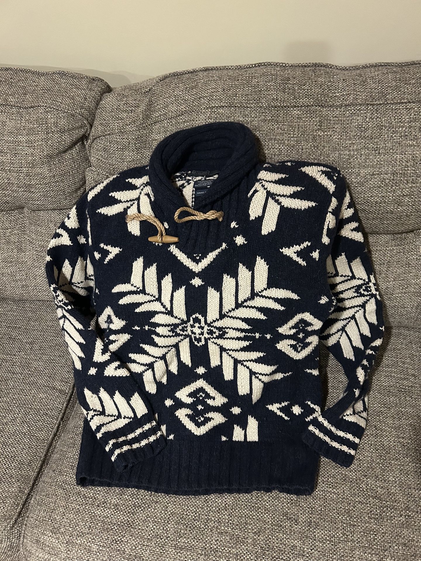 Polo by Ralph Lauren Hand Knit Merino Wool & Alpaca Snowflake Sweater Size Large