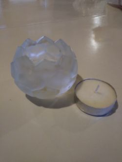 Thick Glass Candle holder- like New