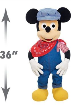 HUGE  Mickey Plush With Stand 36 inches Tall   WITH CERTIFICATE 