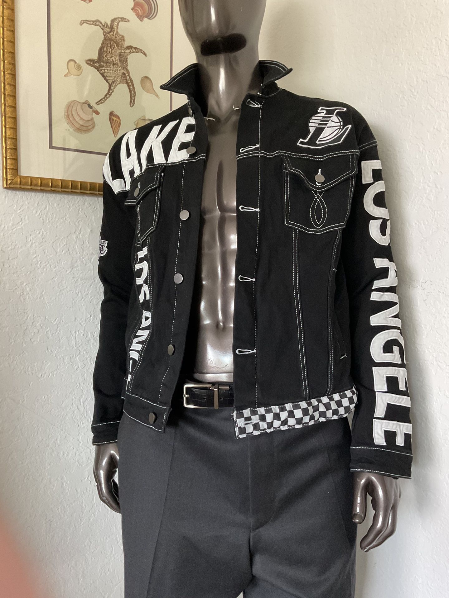 New Los Angeles Lakers, Black Denim Men’s Jacket