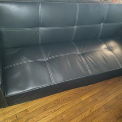 Leather Foldout Couch 