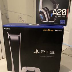 Ps5 With Astro Wireless Headset And Remote 