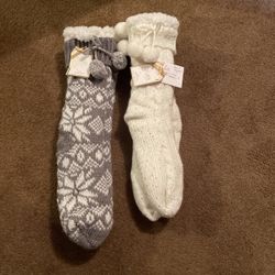 2 fuzzy socks