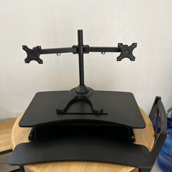 Stand Up Desktop Monitor And Keyboard Stand With Dual Monitor Stand 
