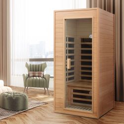 Hemlock One-person far infrared roof embedded indoor sauna room (Left & Right)