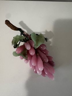 Vintage 8" Pink Glass Grape Cluster