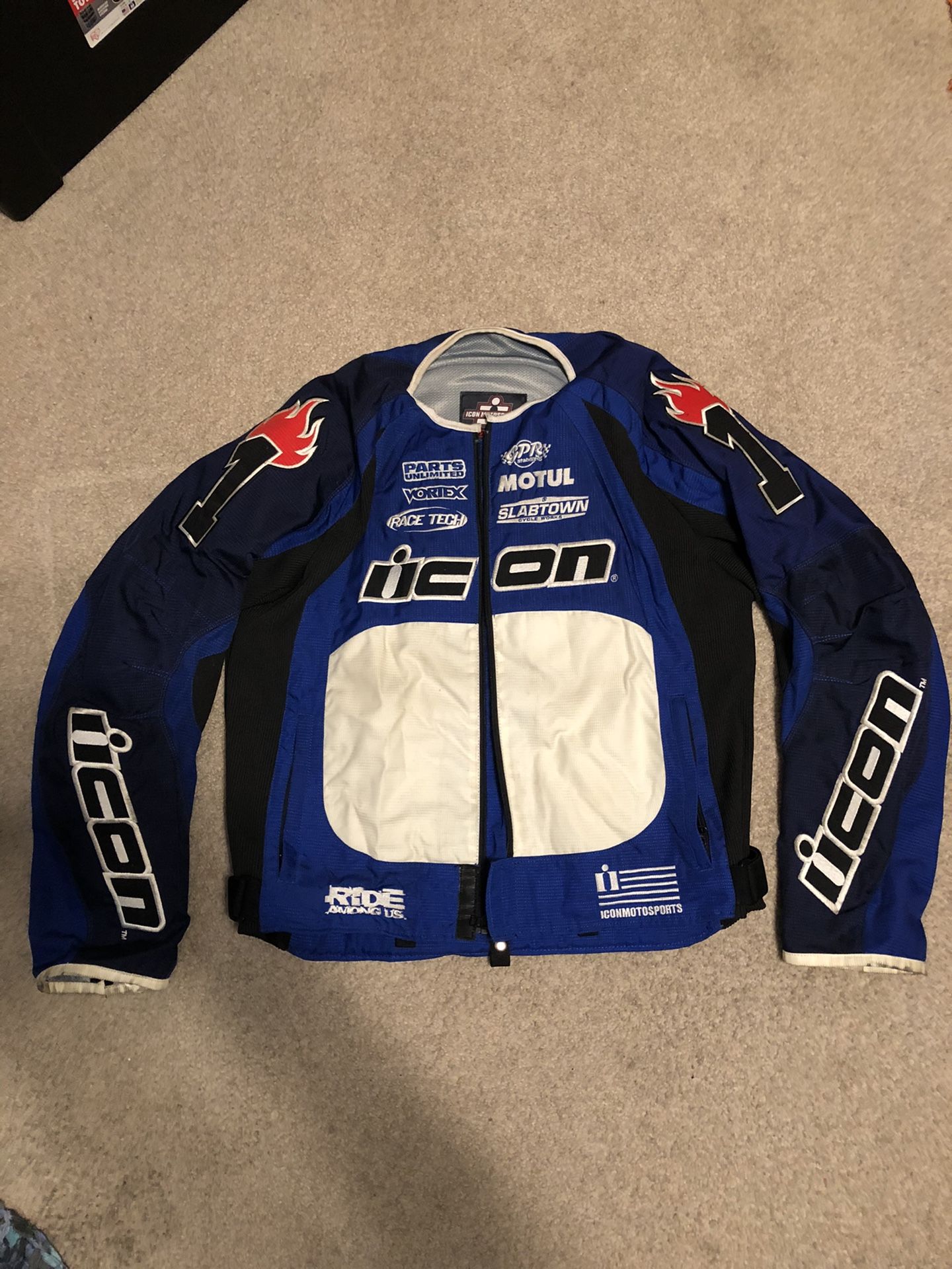 ICON # 1 Motorcycle Motosports Stage 2 Merc Jacket Mens Blue XXXL Motorcycle