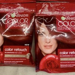 Garnier Color Sensation Color Retouch in Red. Got 2 packs of this no ammonia hair color.