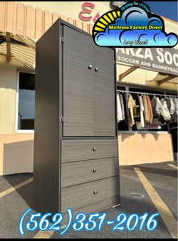 Tall wardrobe grey Closet Dresser 3 drawers assembled Ropero