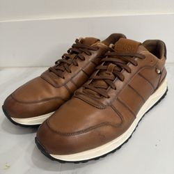 Allen Edmonds LAWSON Mens Lace Up Leather Sneakers 11.5 D Chestnut