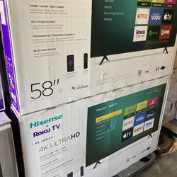 58” Inch Hisense Smart Roku UHDTV 4K 