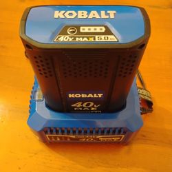40v Max Kobalt Lithium Battery And Charger 5.0 Ah
