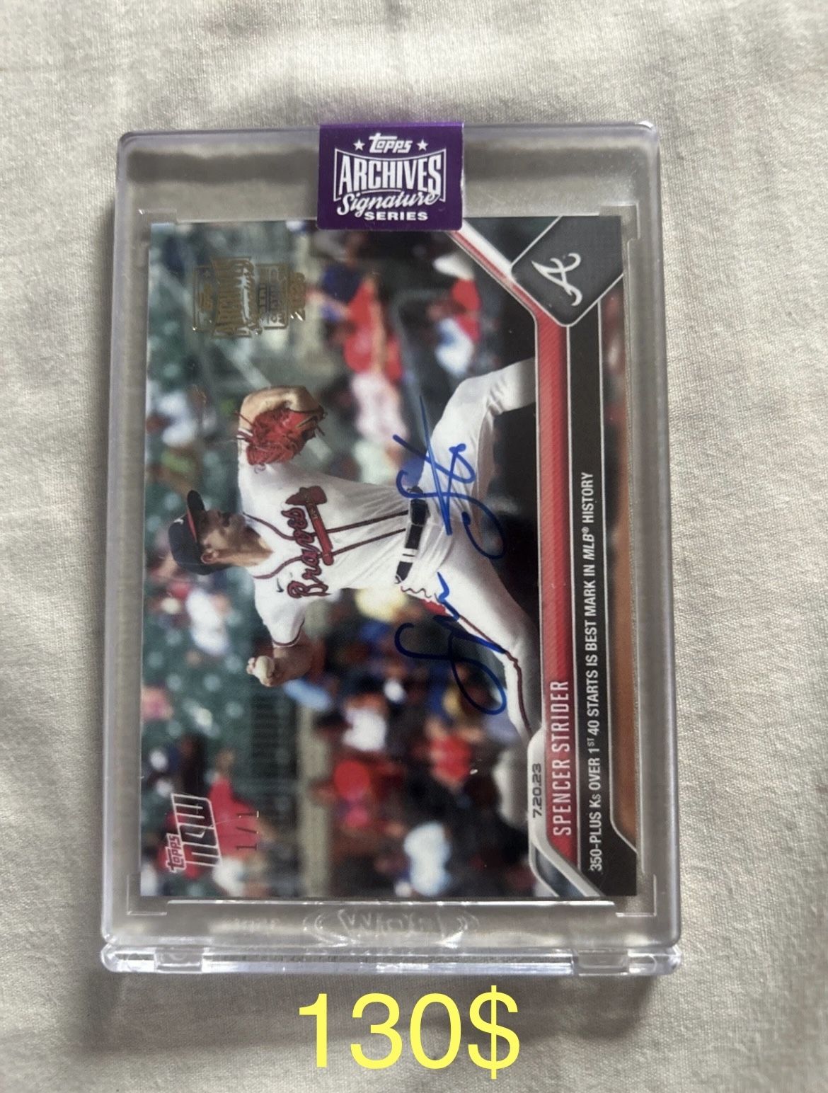 Spencer Strider Topps Archives Signature 1/1 Auto