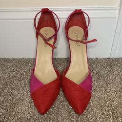 ShoeDazzle Red And Pink Heels S-9.5