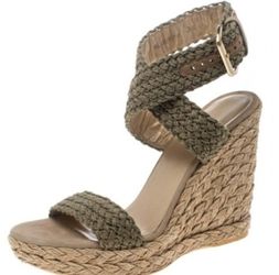 Stuart Weitzman Crochet Ankle Strap Wedge Size 7 
