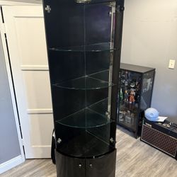 Corner Black Glass Shelf 