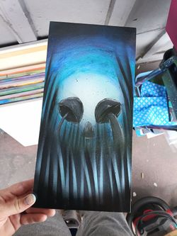 Original spray Paint Mushroom Ghost Art
