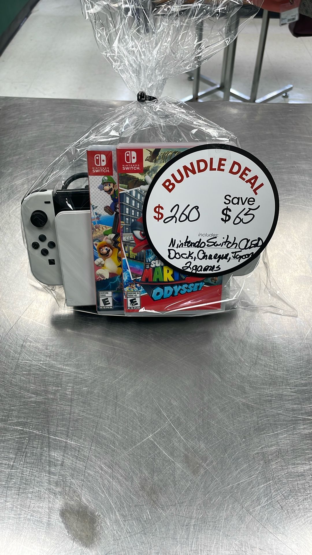 OLED Nintendo Switch with 2 Games