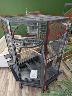 Gigantic HQ corner parrot cage brand new black