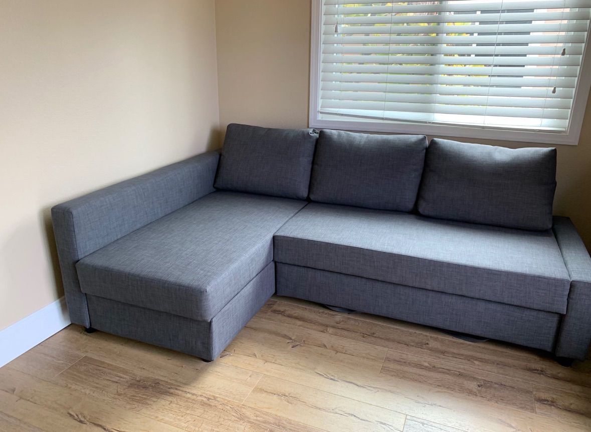 Friheten Gray Sleeper Sectional L-Shape Sofa from IKEA