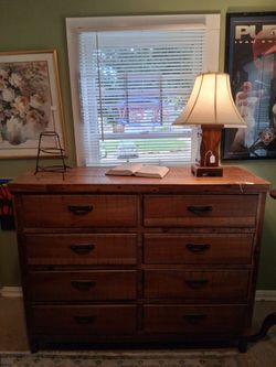 Rustic Wood 8-Drawer Dresser