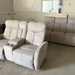 Living Spaces Power Recliner Sofa Set