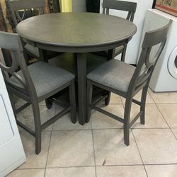 Meza Redonda Alta 4 Sillas 