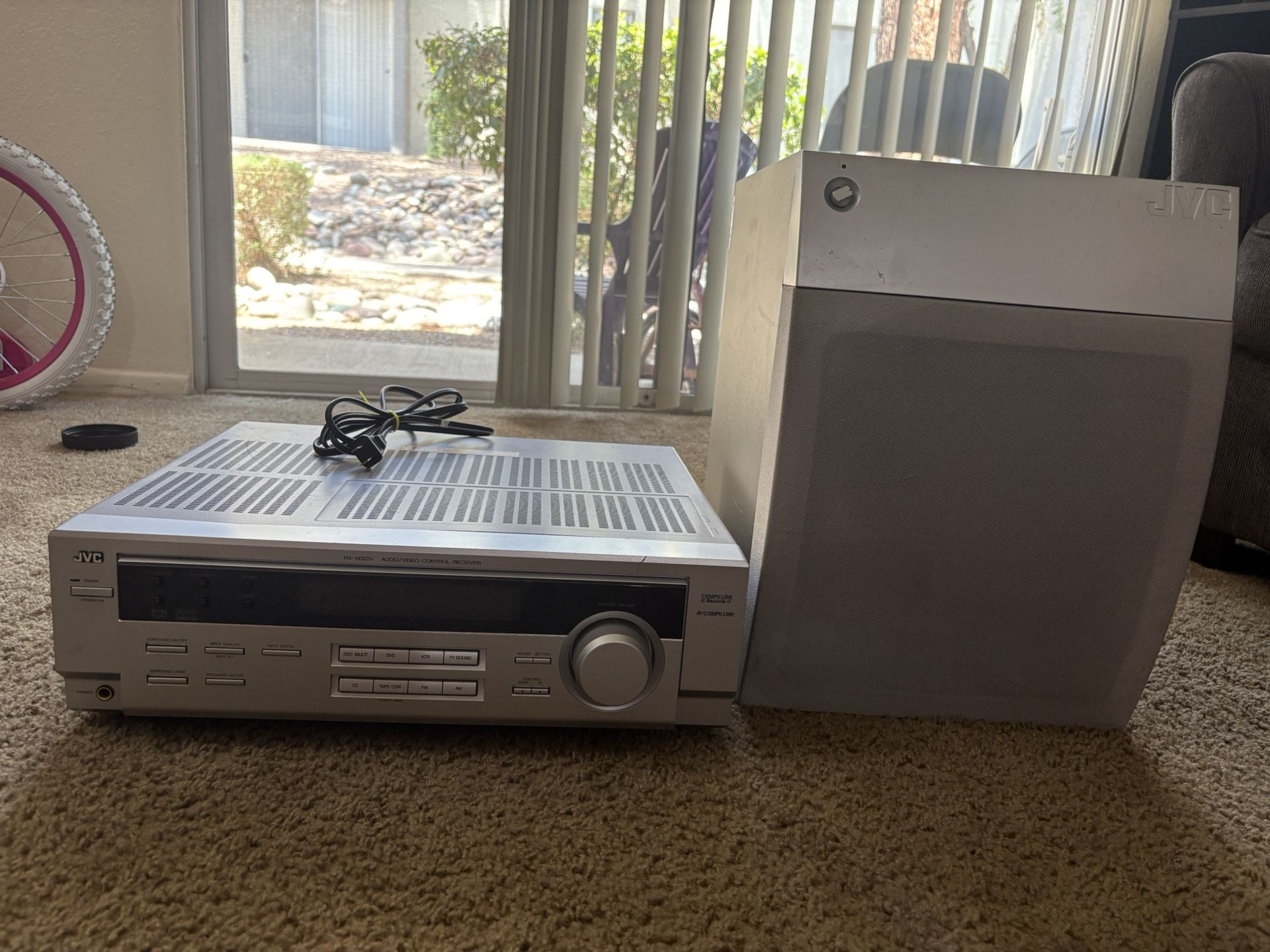 JVC Receiver + Subwoofer Works Great