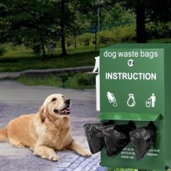 VEVOR Dog Poop Bag Dispenser with Hand Wash Bottle, Lockable Outdoor Dog Waste Bag Holder with 600 W