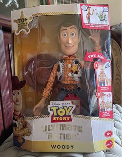 Disney and Pixar Toy Story 5 Ultimate Action Woody interactive talking figure made by Mattel