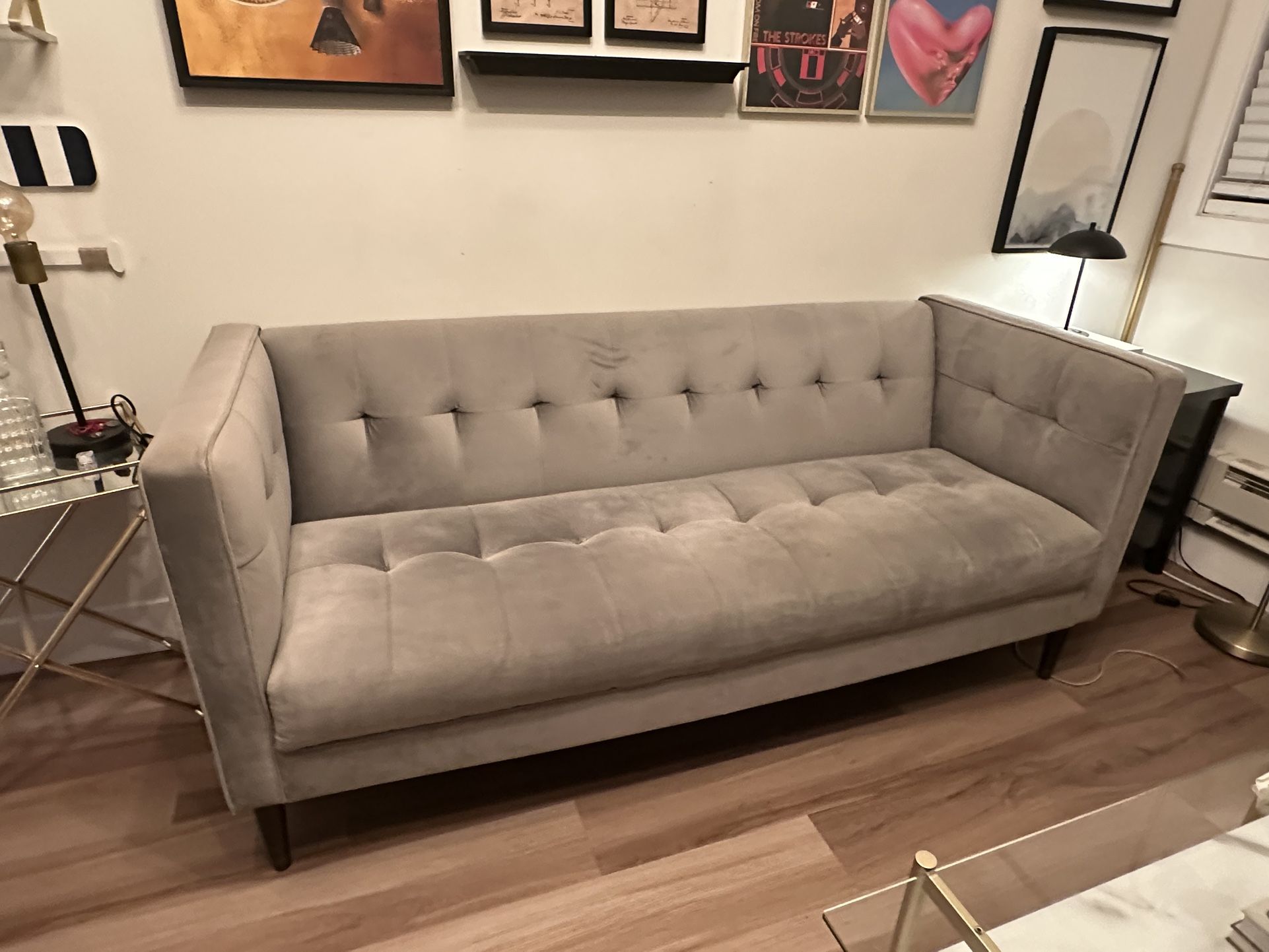 Grey Velvet Couch